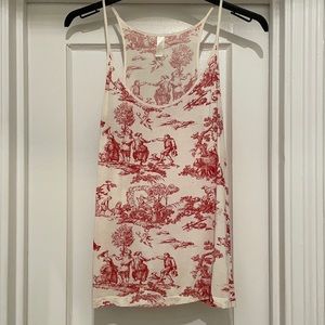 J Crew | toile red & white racerback tank top